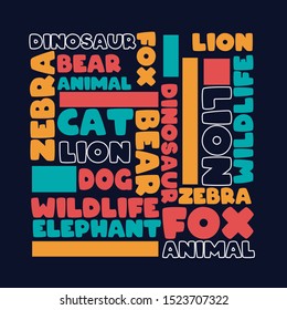 animal text line color wildlife tee illustration art vector