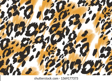 Animal texture leopard seamless background pattern. Fashion print, textile design. Cute pattern. Vector.