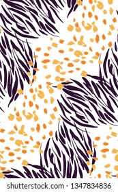 Animal texture seamless background pattern. Fashion print, textile design. Cute pattern. Vector.