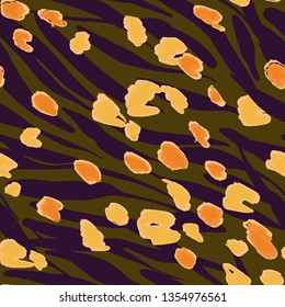 Animal texture seamless background pattern. Fashion print, textile design. Cute pattern. Vector.