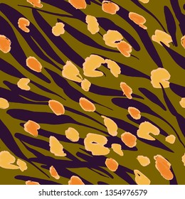 Animal texture seamless background pattern. Fashion print, textile design. Cute pattern. Vector.