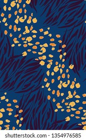 Animal texture seamless background pattern. Fashion print, textile design. Cute pattern. Vector.