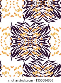 Animal texture seamless background pattern. Fashion print, textile design. Cute pattern. Vector.