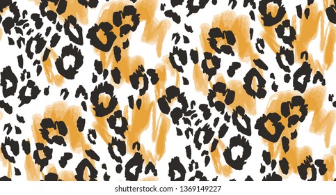 Animal texture seamless background pattern. Fashion print, textile design. Cute pattern. Vector.