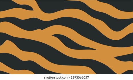 Animal texture.Seamless striped pattern. Flat design vector-style image of tiger skin pattern. Tiger pattern design funny drawing seamless pattern. Print on fabric on paper.