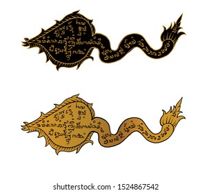 animal in Thai traditional tattoo, Thai traditional painting in temple, vector