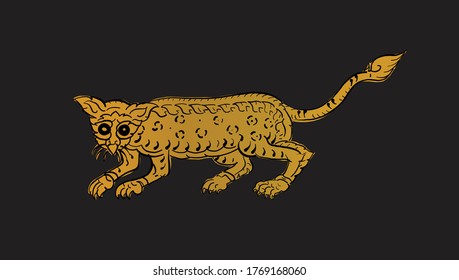 Animal in Thai traditional tattoo, Thai traditional painting in temple, vector