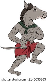 - Animal in Thai traditional tattoo, Thai traditional painting in temple, vector