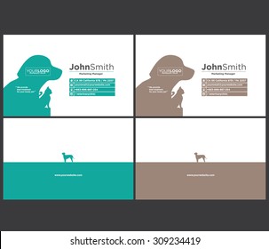 Animal Theme Dog & Cat Business Card Template