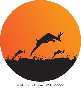 animal themed logo, on an orange background. the orange color makes the character of the image more depicts the outdoors