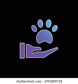 Animal Therapy blue gradient vector icon