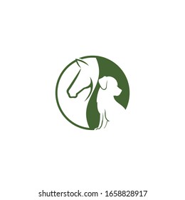 Animal Therapy Horse And Dog Specialist Logo Design 