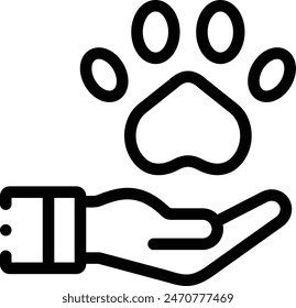 animal therapy icon. Thin Linear Style Design Isolated On White Background