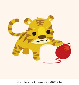 animal tiger cartoon theme elements