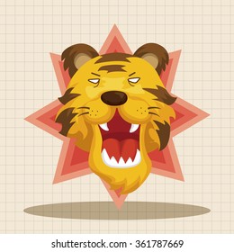 animal tiger cartoon theme elements