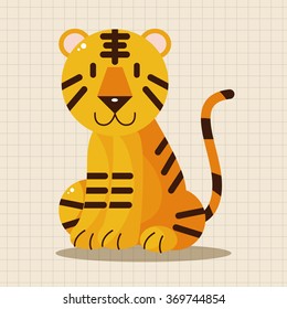 animal tiger cartoon theme elements