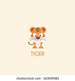 animal tiger cute design, vector illustration eps10 graphic. best for kindergarten education. Introducing animal to kids/children.