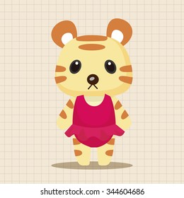 animal tiger summer cartoon theme elements