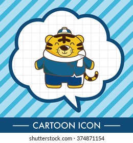 animal tiger winter cartoon theme elements