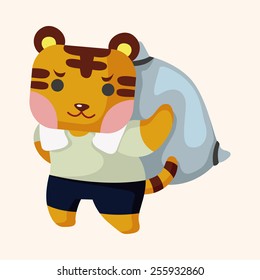 animal tiger worker cartoon theme elements