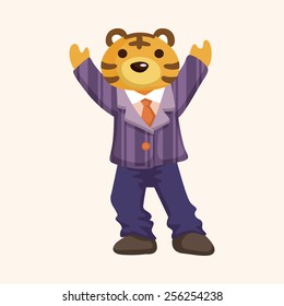 animal tiger worker cartoon theme elements
