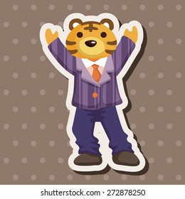 animal tiger worker cartoon theme elements
