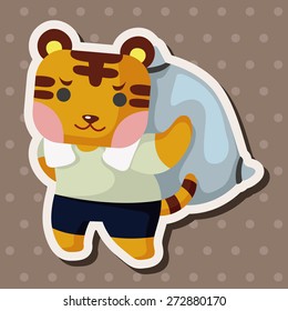 animal tiger worker cartoon theme elements