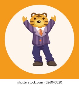 animal tiger worker cartoon theme elements