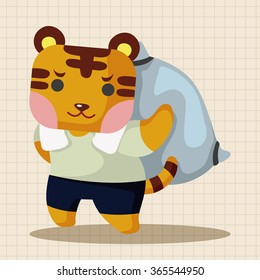 animal tiger worker cartoon theme elements