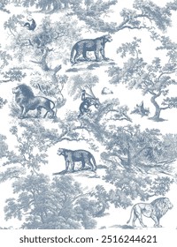 animal toile the jouy seamless pattern