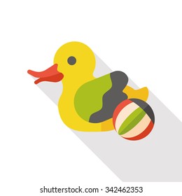 animal toy duck flat icon