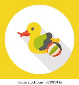 animal toy duck flat icon