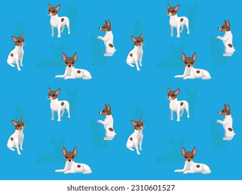 Animal Toy Fox Terrier Brown Coat Dog Cute Cartoon Seamless Wallpaper Background
