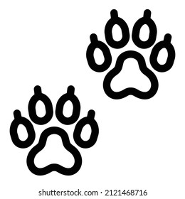 Animal Track Flat Icon Isolated On White Background