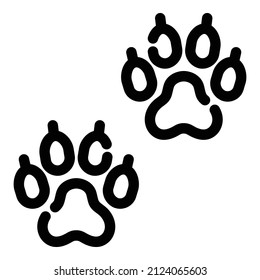Animal Track Flat Icon Isolated On White Background