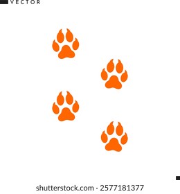 Animal track. Fox paw prints. Animal paw prints vector illustration