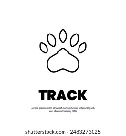 animal track thin outline icon vector design good for web or mobile app