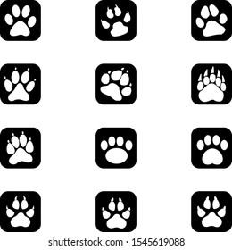 Animal tracks in black, animals stickers label