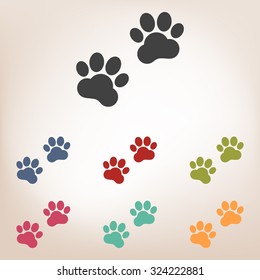 Animal Tracks icon set. Vector illustration