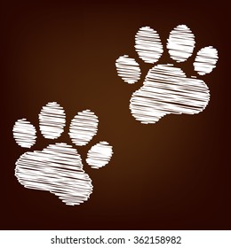 Animal Tracks icon. Vector illustration with chalk effect