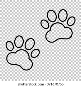 Animal Tracks  line vector icon on transparent background