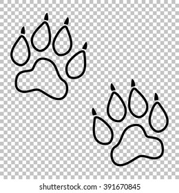 Animal Tracks line vector icon on transparent background