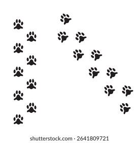 animal tracks on white background vector drawing