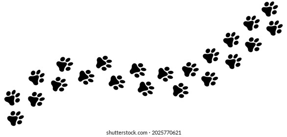 Animal tracks. Animal paw icon. Animal footprints form road, vector.