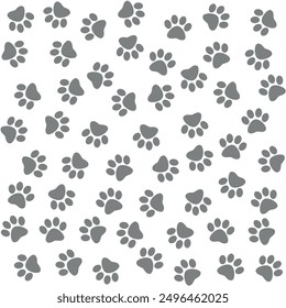 animal tracks shape symbol - paw prints seamless repeatable pattern texture background