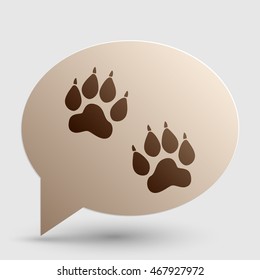 Animal Tracks sign. Brown gradient icon on bubble with shadow.