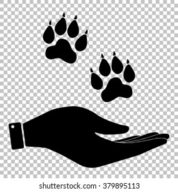 Animal Tracks sign. Flat style icon vector illustration.