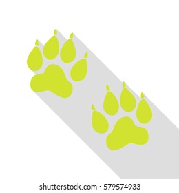 Animal Tracks sign. Pear icon with flat style shadow path.