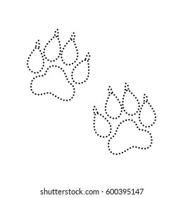 Animal Tracks sign. Vector. Black dotted icon on white background. Isolated.