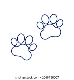 Animal Tracks sign. Vector. Flat style black icon on white.